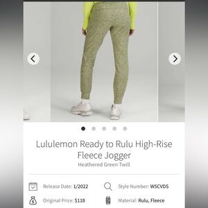 4/$50 Lululemon rulu Jogger never worn